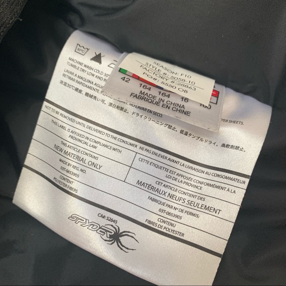 SPYDER green black winter snow ski jacket, boys 16 - Picture 7 of 7